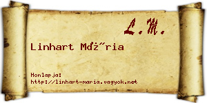 Linhart Mária névjegykártya